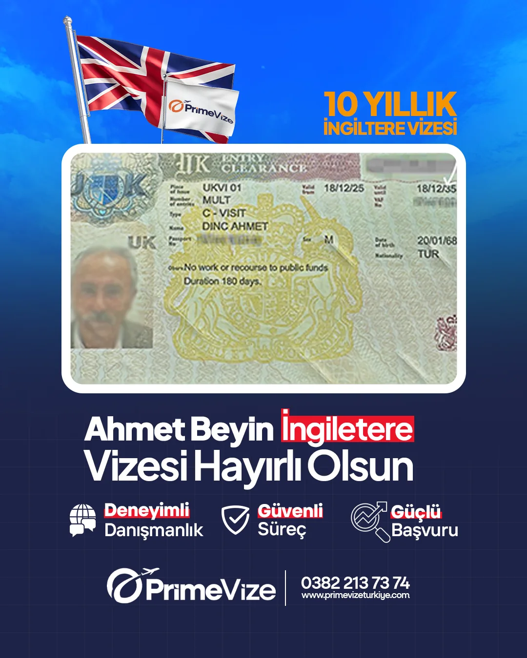 Ahmet Bey İngiltere · Ziyaretçi vize sonucu