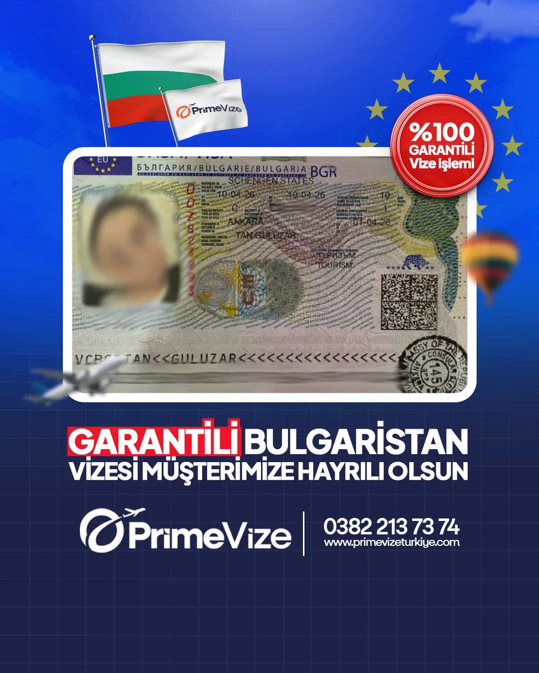 Müşterimiz Bulgaristan · Turistik vize sonucu